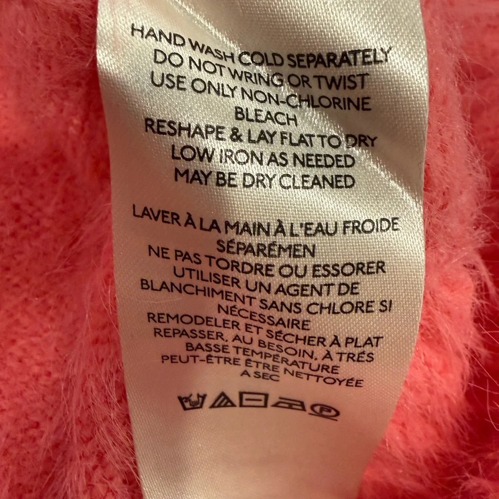 Free People Harrison Bunny Crew Sweater XS Pink Eyelash Knit Oversized Slouchy